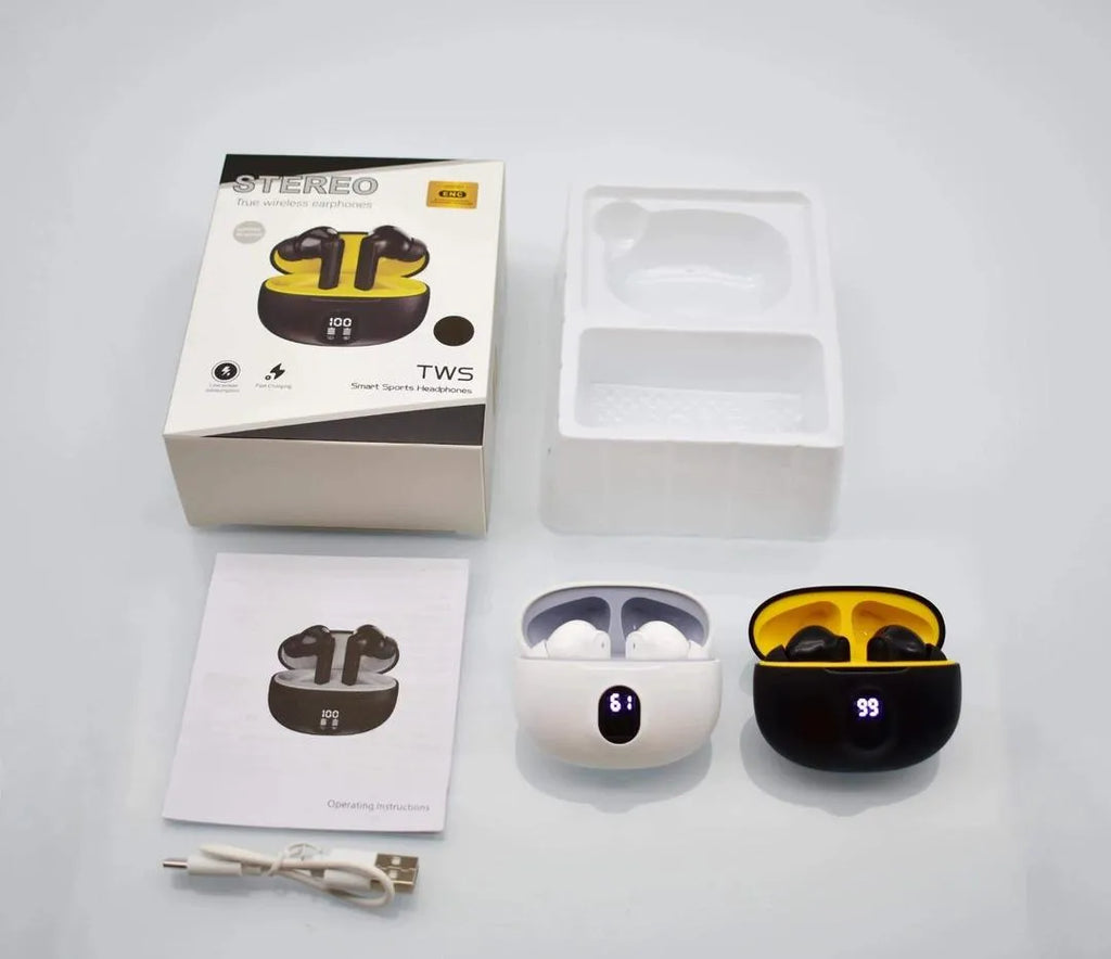 Stereo Earbuds with Touch Control & Bass Sound Black